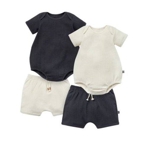 Modern Moments by Gerber Baby Neutral Organic 4-Piece Outfit Set, Sizes 0/3 Months - 24 Months