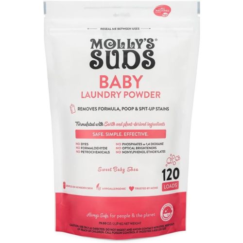Molly's Suds Baby Laundry Detergent Powder | Removes Formula, Poop & Spit-Up Stains | Extra Gentle for Newborns (Sweet Baby Shea)