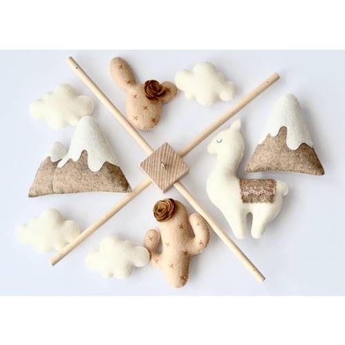 Baby mobile llama, baby mobile cactus, baby mobile alpaca, llama nursery mobile