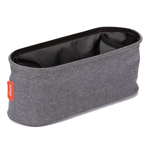Diono Buggy Buddy Universal Stroller Organizer with Cup Holders, Secure Attachment, Zippered Pockets, Safe & Secure, Gray