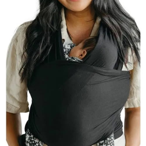 Solly Baby Wrap, Buttery-Soft Baby Carrier Newborn to Toddler 8-25 Lbs., Lightweight & Hands-Free Infant Sling Wrap, Breathable Summer Carrier, Baby Wearing & Postpartum Essential, New Mom Gift, Black