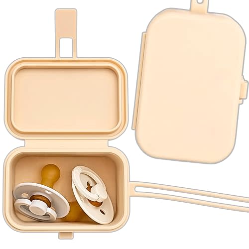 Baby's Aid Silicone Pacifier Case – 100% Sealed Closure, One-Piece Design, Easy to Maintain, 100% Food-Grade, BPA-Free Baby Pacifier Holder Case, Binky Holder, Attach to Diaper Bag or Stroller