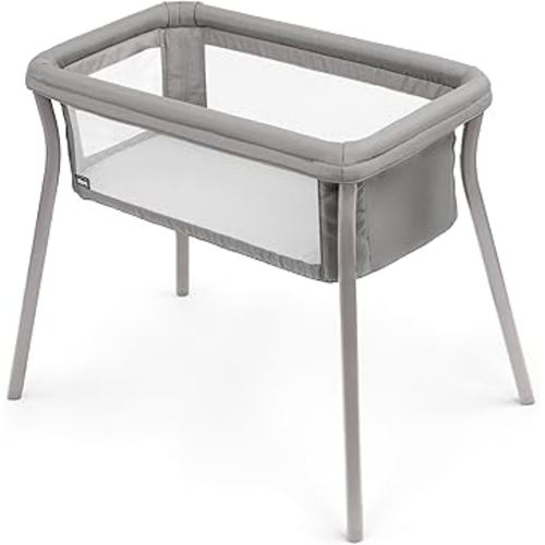 Chicco LullaGo® Anywhere SE Portable Bassinet, Lightweight, Space-Saving Baby Bassinet with Waterproof Mattress and Fitted Sheet, Travel Bassinet for Baby | Clay/Grey