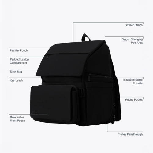 BÉIS 'The Ultimate Diaper Backpack' in Black - Best Backpack Diaper Bag in Black