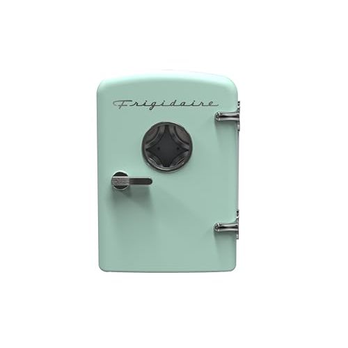Frigidaire EFMIS171 Retro Mini Portable Personal Fridge - Ideal for Home, Office or Dorm - Includes Carrying Handle, AC/DC Wall/Car Charger (Green)