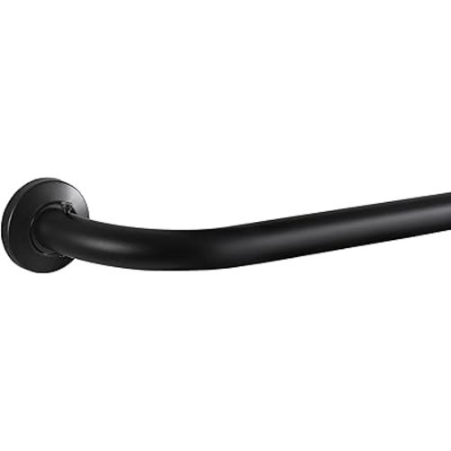 Eclipse Barnes Curtain Rods, Blackout Curtain Rod, 1 Inch Wrap Around Adjustable Curtain Rod, Curtain Rods For Windows 28 to 48 Inch, Matte Black Curtain Rod