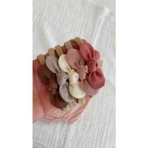 Petal Mini knotted Linen Baby Bow Headband | High quality Linen Bow Headband | Bow Headband | Newborn Baby Bows |