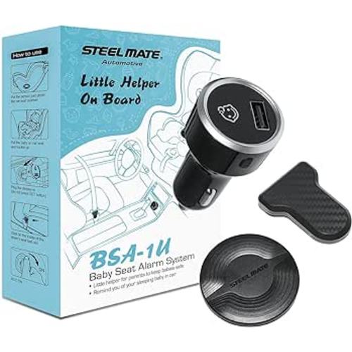 Amazon.com: STEELMATE 1U Automotive Baby Car Seat Alarm System Reminder, Backseat Baby in Car Reminder Warning w/Light & Sounds Remind When Power Off/Unbuckle, Easy Installation : Baby