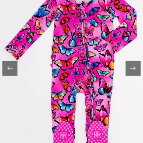 You Give Me Butterflies Ruffle Footie
