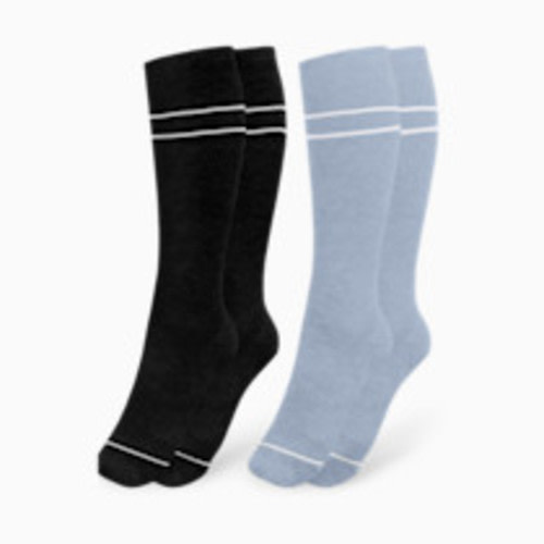 Kindred Bravely Premium Maternity Compression Socks (2-Pack) - Stone Blue And Black, Regular