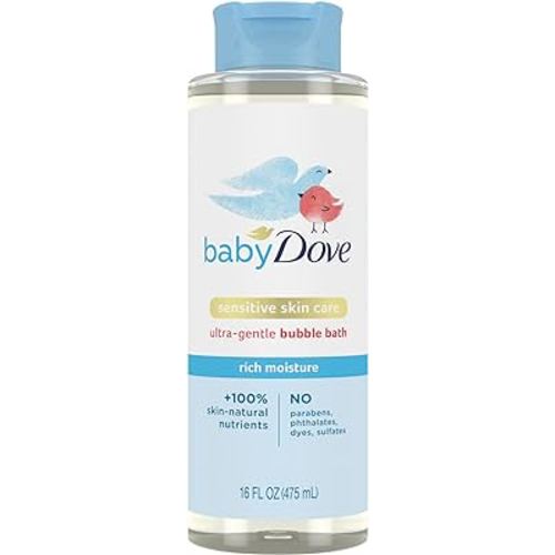 Baby Dove Bubble Bath Rich Moisture for nourished skin and bath time fun Sensitive Skin Care with skin-natural nutrients 16 oz