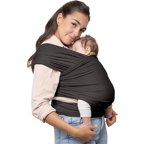 Boba Baby Wrap Carrier - Original Baby Carrier Wrap Sling for Newborns - Baby Wearing Essentials - Newborn Wrap Swaddle Holder, Newborn to Toddler Infant Sling (Organic Dark Grey)