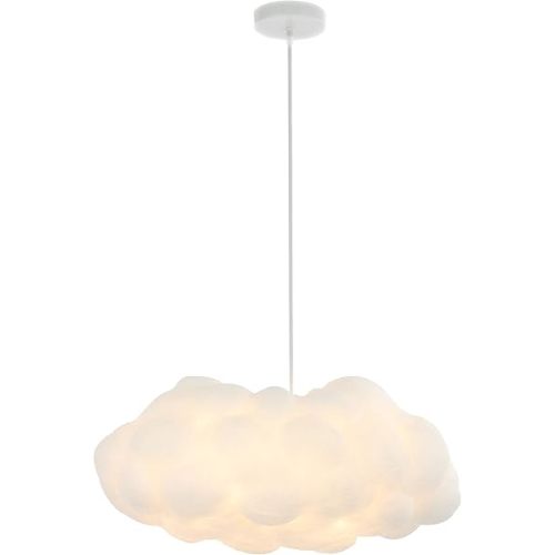JONATHAN Y JYL9073A Zephyr 23" 2-Light Modern Contemporary Silk LED Cloud Pendant Bohemian, Minimalist, Coastal Bedroom Living Room, White