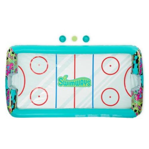Swimways Hydro Hockey Inflatable Water Floating Table Hockey Set, Pool Toy For Kids Ages 5+