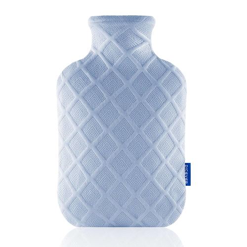 Hot Water Bottle with Soft Cover, 2L Hot Water Bag, Hot and Cold Therapies for Sore Muscles, Menstrual Cramps, Neck and Shoulder Pain Relief, Great for Women, Childs, Blue