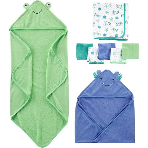 Simple Joys by Carter's Unisex Babies' 8-Piece Towel and Washcloth Set, Multipacks