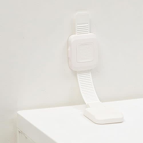 No Drill Furniture Anchors for Baby Proofing, Anti-Tip Adjustable Straps, 4 Pack