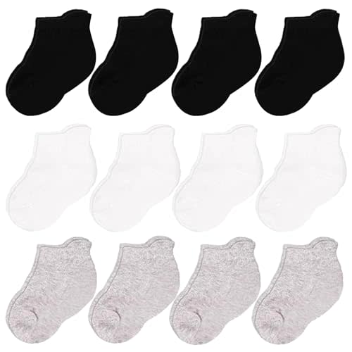 CozyWay Baby & Toddler Socks Ankle Comfy Cotton Socks For Girls and Boys No Show Infant - 12 Pack