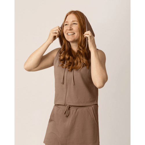 Sleeveless Nursing Hoodie | Light Mauve - Kindred Bravely