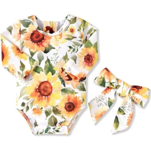 Aalizzwell Baby Girls One Piece Long Sleeve Swimsuit