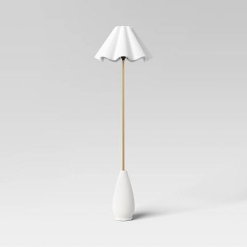Wavy Shade Collection with Ceramic Base Floor Lamp - Threshold™