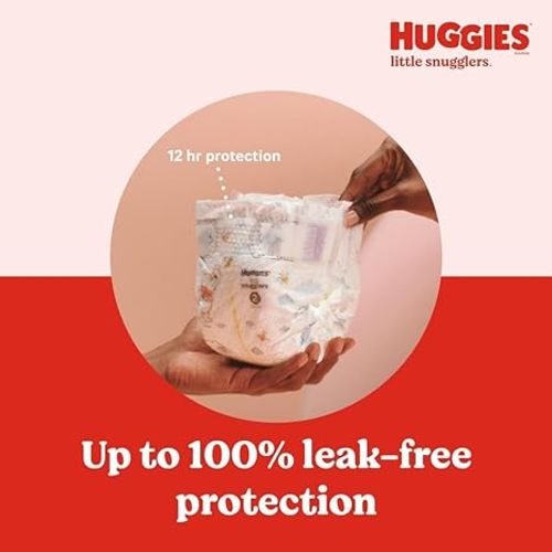 Huggies Size 1 Diapers, Little Snugglers Newborn Diapers, Size 1 (8-14 lbs), 198 Count