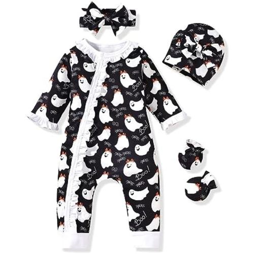 Aalizzwell Baby Girls Romper Outfit Fall Winter Clothes with Accessories