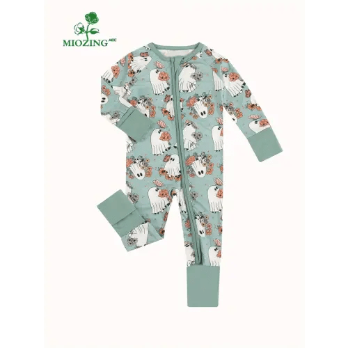 cute ghost print season bamboo fiber bodysuit high - Temu
