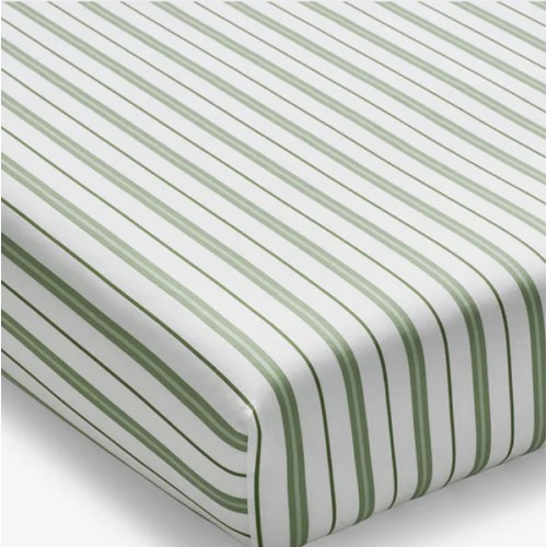 Vertical Stripes Classic Cool Organic Cotton Percale Fitted Crib Sheet