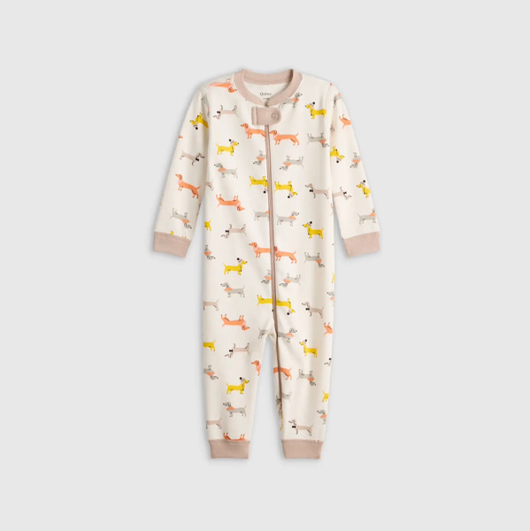 0-3M 100% Organic Cotton One Piece Pajama - Baby in Puppies