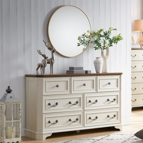 Lark Manor™ Armaan Vintage Farmhouse 7 Drawers Dresser & Reviews | Wayfair