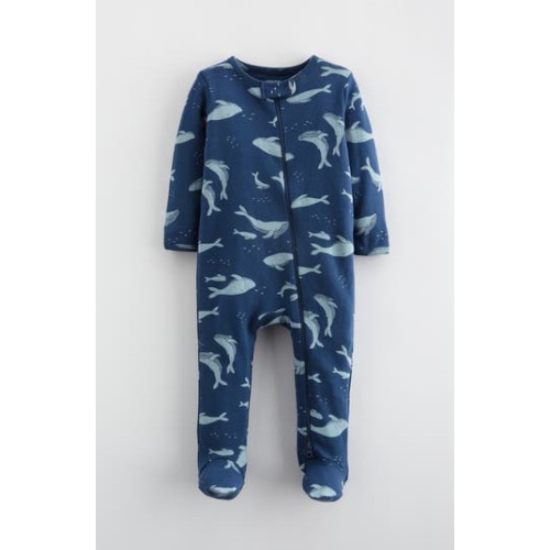 Print Zip Cotton Footie