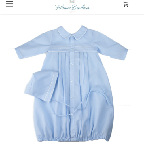 Boys Dot Embroidered Take Me Home Gown with Hat I Feltman Brothers