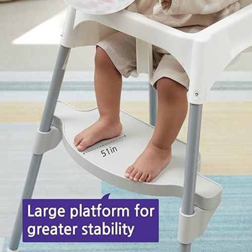 Baby Footrest Compatible with IKEA High Chair Antilop Footrest Accessories, Balchakryuk (White Snow)