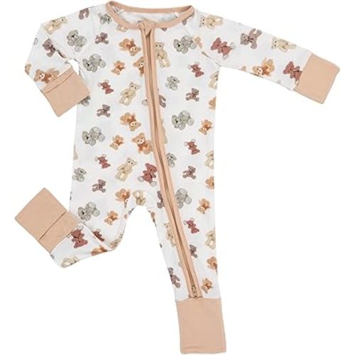 LollyBanks Baby Pajamas, 2-Way Zipper Baby Romper, 95% Viscose Made from Bamboo and 5% Spandex, Baby Sleepers