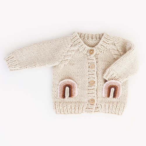 Huggalugs Rainbow Pocket Cardigan Sweater (0-6M)