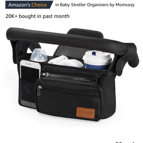 Momcozy Universal Stroller Organizer with Insulated Cup Holder Detachable Phone Bag & Shoulder Strap, Fits for Stroller like Uppababy, Baby Jogger, Britax, BOB, Umbrella and Pet Stroller