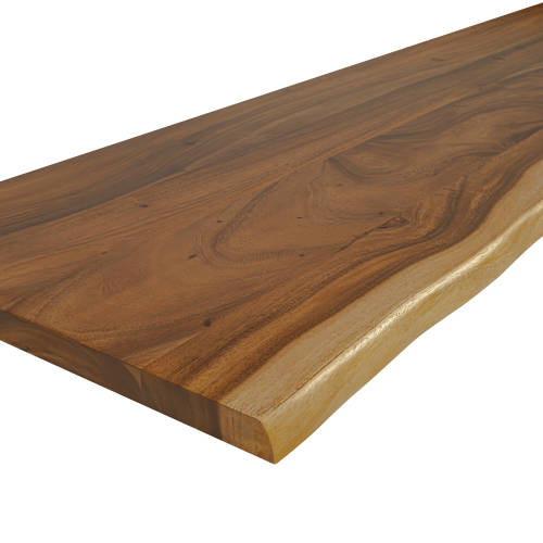 allen + roth Saman Finished 6-ft x 25-in x 1.5-in Natural Saman Wood Butcher block Live Edge Countertop