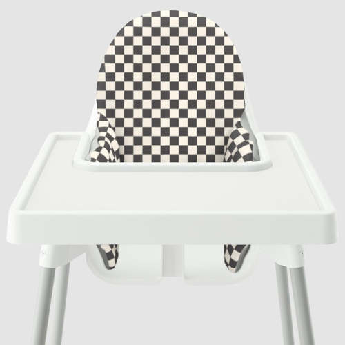 Black and Cream Check Cushion Cover