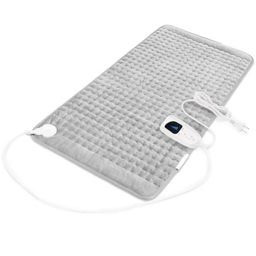 Heating Pad,Electric Heating Pads for Back,Neck,Abdomen,Moist Heating Pad for Shoulder,Knee,Arms,Legs,Dry/Moist Heat & Auto Shut Off,Birthday Gifts for Men and Women(Light Gray, 33''×17'')
