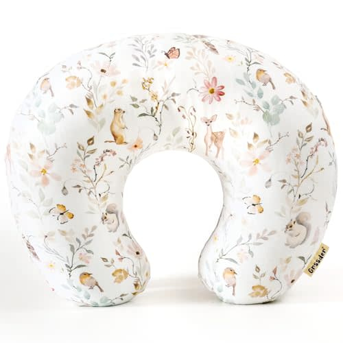 GRSSDER Nursing Pillow Cover, Stretchy Soft Minky Fabric Covers, Fit Most Nursing Support Pillows for Breastfeeding, Comfortable Safe Pillow Cover, Beautiful Stylish Pattern