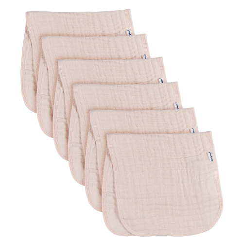 6-Pack Baby Girls Pink Muslin Burpcloth