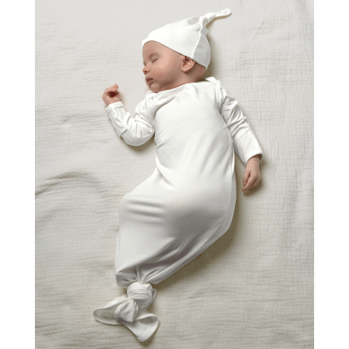 Bamboo Knotted Baby Gown | Pearl | Kindred Bravely
