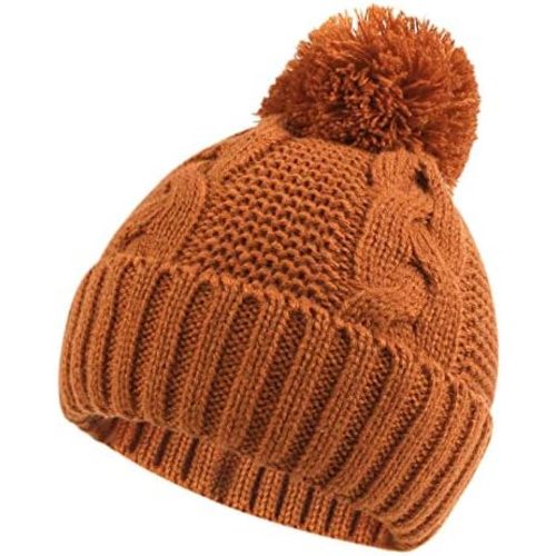 JANGANNSA Winter Knit Baby Hat Twist Warm Beanie for Boys Girls Infant Toddler Baby Beanie with Pompom