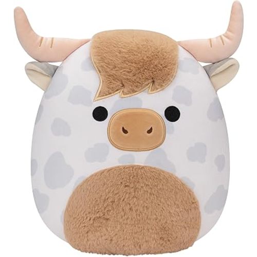 Squishmallows Original 12-Inch Borsa Spotted Highland Cow - Medium-Sized Ultrasoft Official Jazwares Plush