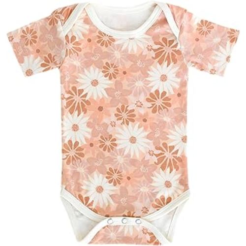 Copper Pearl Short Sleeve Bodysuit Baby: Ultra Soft Bodysuits for Newborns, Boys, Girls, and Infants - Stylish, Comfortable, Overlap Shoulders, Premium Knit Fabric - Penny, 12-18 Months