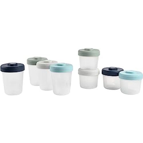 BEABA Clip Containers, Food Storage Containers, Baby Food Storage Containers with Lid, Baby Baby Food and Toddler Snack Containers, Baby Essentials, Set of 8 (Large)