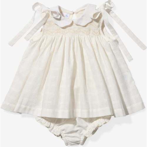 Olive Baby Dress, Cream Windowpane - Oso & Me | Maisonette