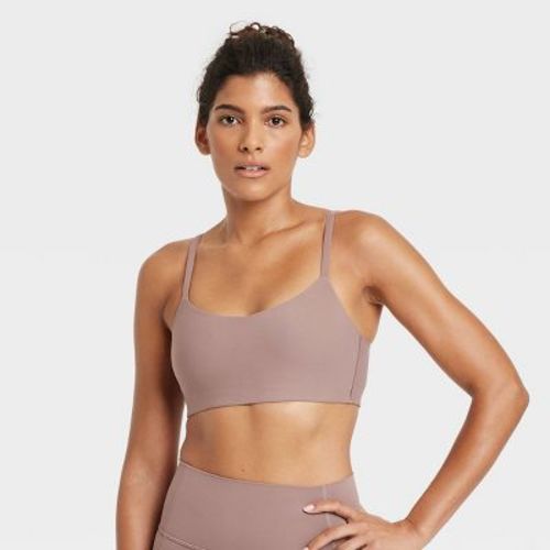Women's Everyday Soft Light Support Strappy Sports Bra - All In Motion™ Light Brown S