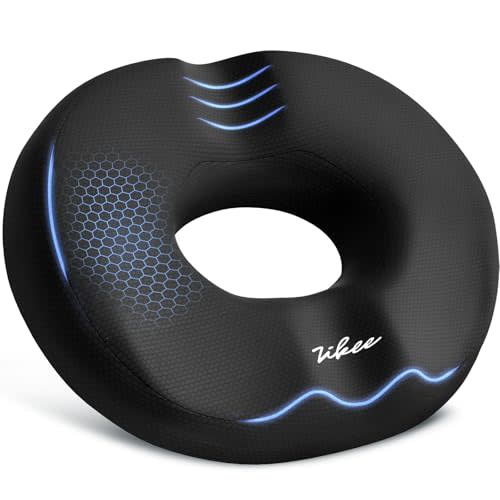 ZIKEE Dual U-Shaped Donut Pillow for Tailbone Pain, Hemorrhoid Pillow for Sitting with Pressure Relief Hole & Slope Design, Donut Seat Cushion for Coccyx, Postpartum & Post Surgery Sitting Relief